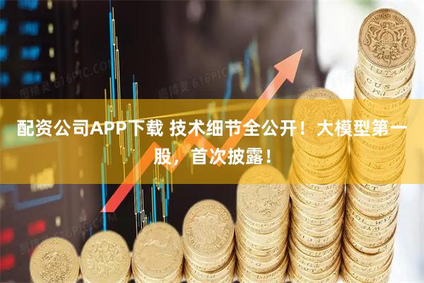 配资公司APP下载 技术细节全公开！大模型第一股，首次披露！